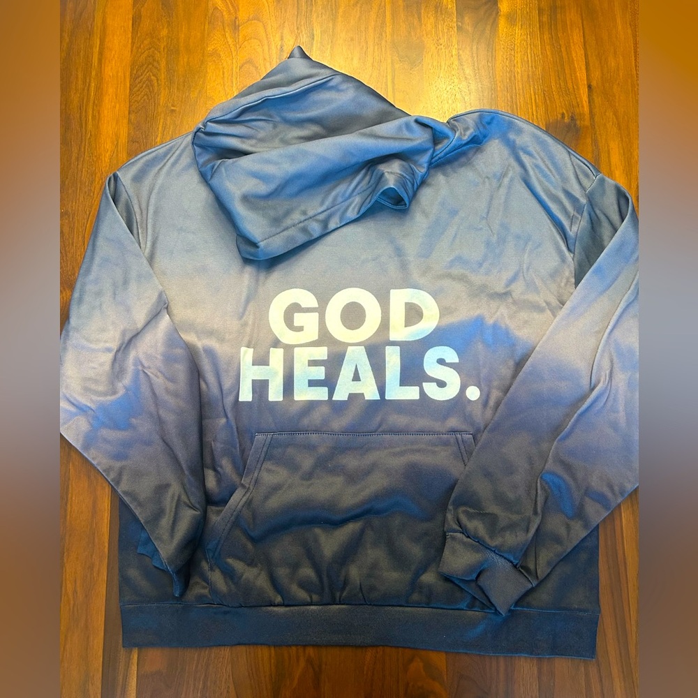 New in Packaging - Women’s Large Grey Ombré God Heals Hoodie